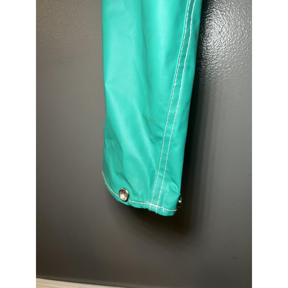 Vintage Charles River Coat Womens Medium Green Hooded PVC Rain Reversible 80s - Picture 8 of 16